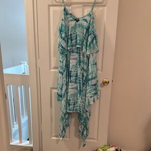 Blue Tie-Dye Sleeveless Dress